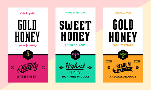 现代风格的蜂蜜标签图片下载