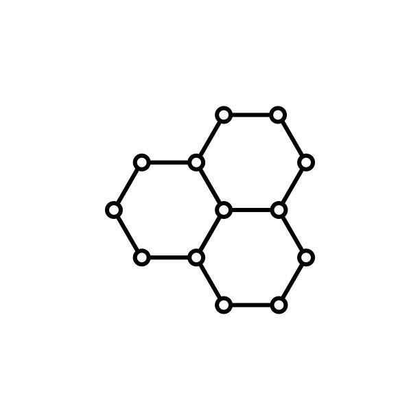 石墨烯网络图标。移动概念和web应用的未来技术图标元素。薄线条石墨烯网络图标可用于网页和移动图片下载