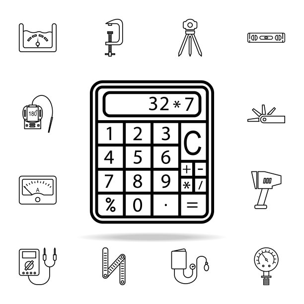 计算器图标。测量仪器图标通用设置为网络和移动图片下载