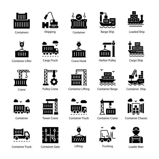 物流字形向量图标图片下载