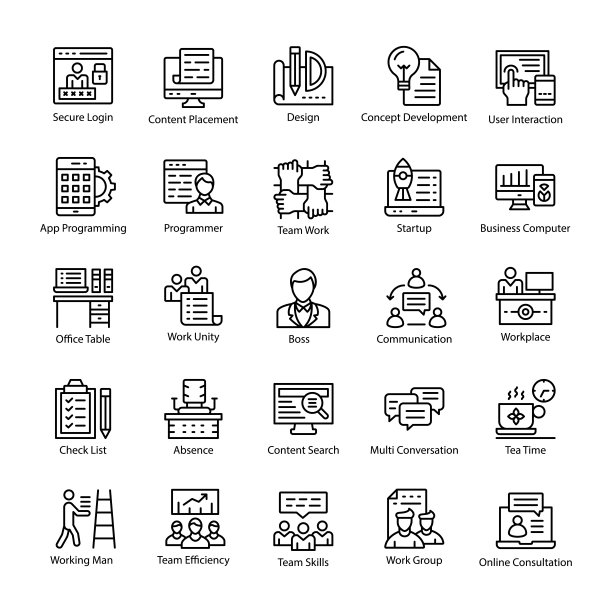 信息技术线矢量图标图片下载