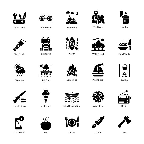 露营和假期雕象图标图片下载