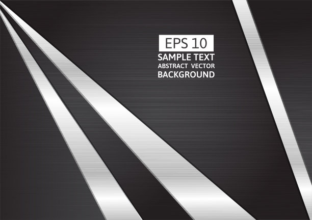 金属银色和黑色哑光几何抽象背景现代设计，矢量插图图片下载