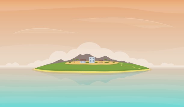 景观与岛屿在海洋中。图片下载