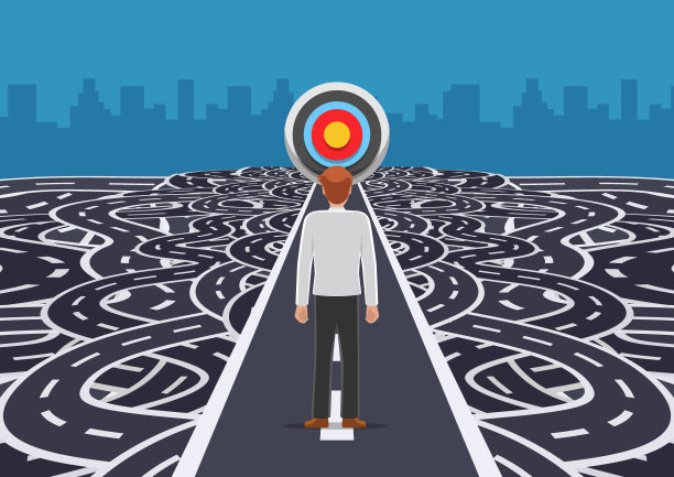 商人站在马路上，直切目标图片下载