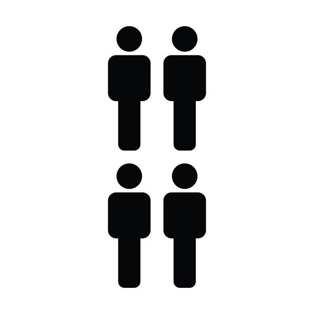 团队图标向量男性群体的人的符号化身为企业管理团队在平色字形象形图图片下载