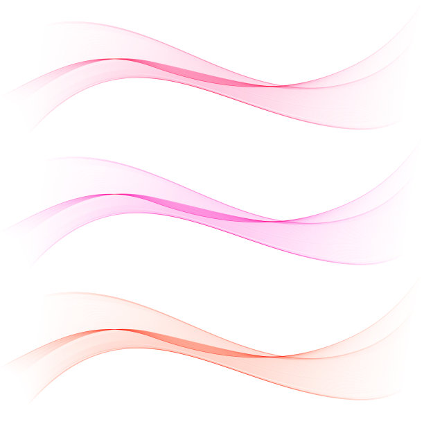 白色背景上的粉色波浪矢量集图片下载