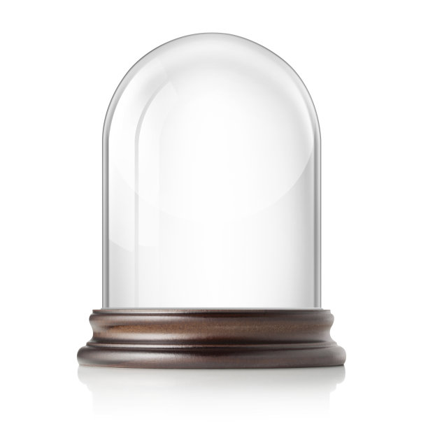 白色背景上的玻璃钟罩图片下载
