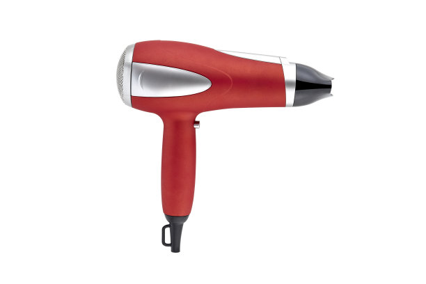 红色电吹风孤立在白色背景上图片下载