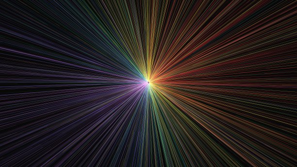 恒星形成中的彩色射线。三维渲染图片下载