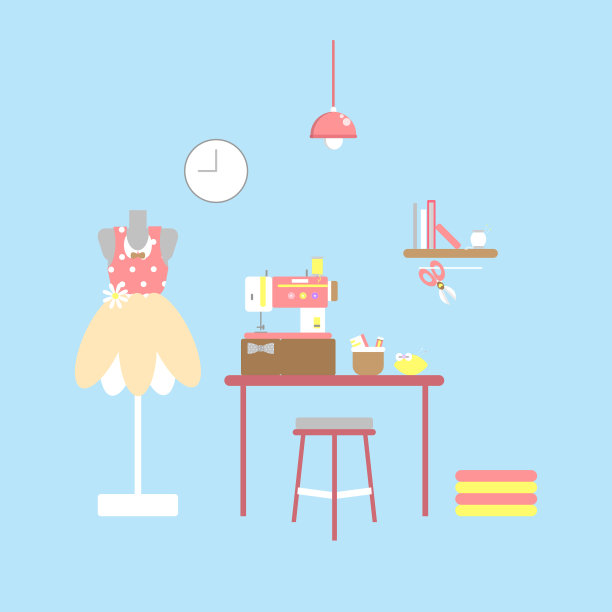 有缝纫项目的裁缝和裁缝图片下载