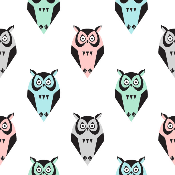 猫头鹰无缝图案图片下载