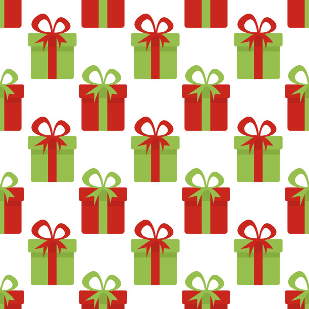 圣诞无缝图案与红色和绿色礼品盒。圣诞节的背景。纹理墙纸，网页背景，包装纸图片下载