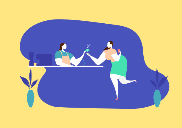 智能手机购物的概念。女孩用智能手机扫描二维码付咖啡。图片下载