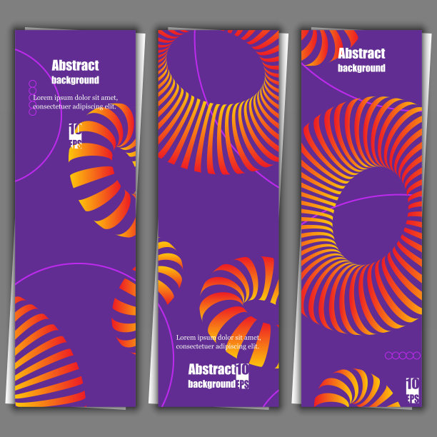 3d抽象彩色形状。旗帜模板。Eps10矢量图图片下载