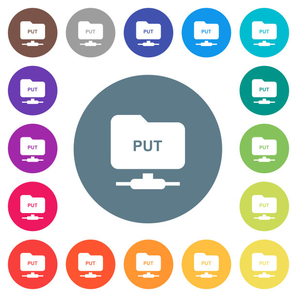 FTP将白色图标放在圆形背景上图片下载