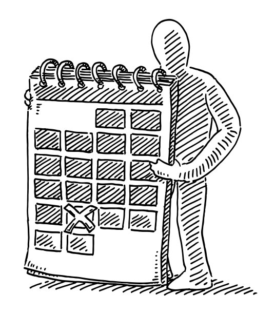 人的数字与日历绘图图片下载