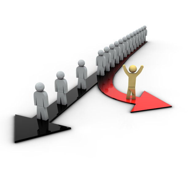 3d人物和红色箭头渲染图片下载