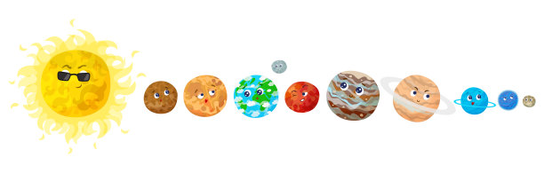 卡通行星矢量插图。图片下载