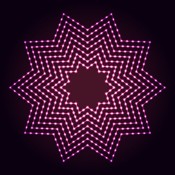 10点星形抽象霓虹灯背景图片下载