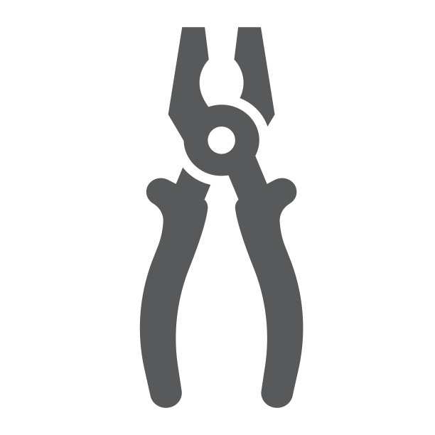 钳子符号图标、工具和修理、钳子符号、矢量图形、白色背景上的立体图案。图片下载