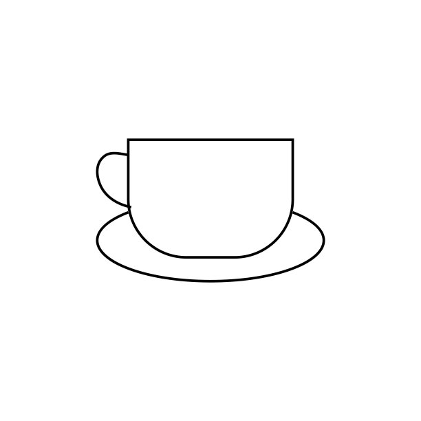 咖啡杯线条图标，轮廓矢量标志，隔离在白色背景上的线性象形图，符号、logo插图图片下载
