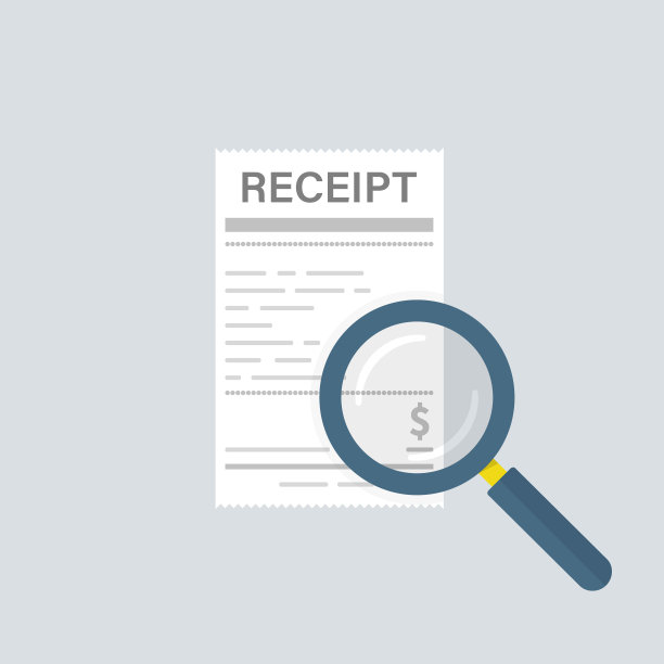收据和放大镜。白嘴和放大镜。设计理念。矢量插图。图片下载