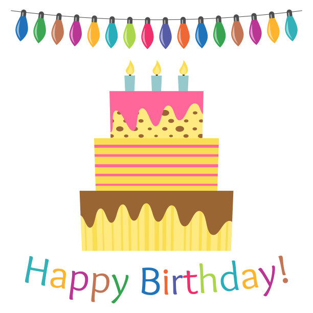 生日庆祝的甜蜜蛋糕贺卡图片下载