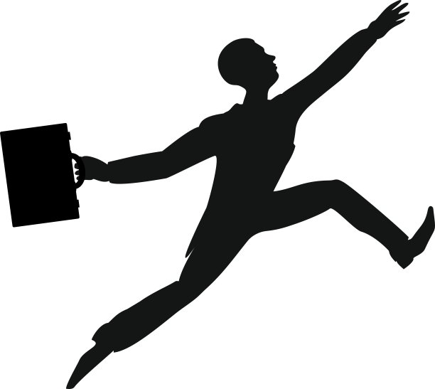 跳跃的人的剪影与附件的情况图片下载