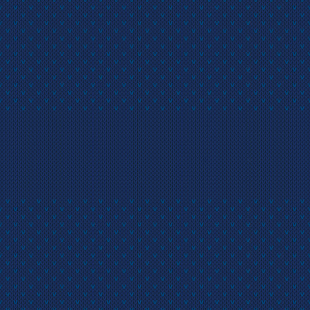 寒假编织背景与文字的地方。羊毛针织毛衣纹理模仿与阴影的蓝色颜色图片下载