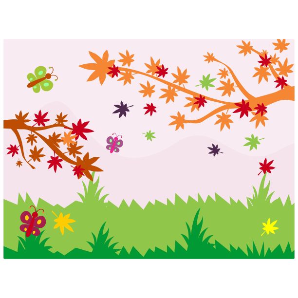 可爱而精致的草原带着秋枝山水风光图片下载