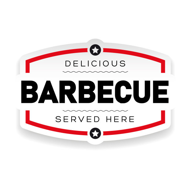 美味烧烤复古标志图片下载