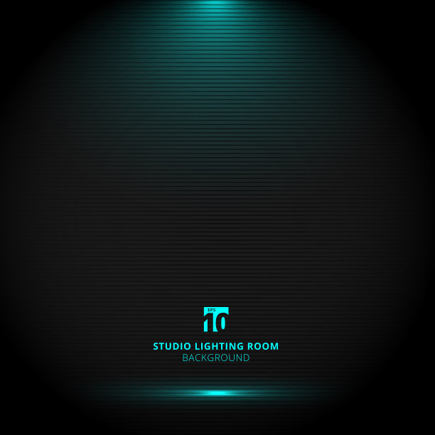 工作室房间黑色背景和纹理与蓝色照明图片下载