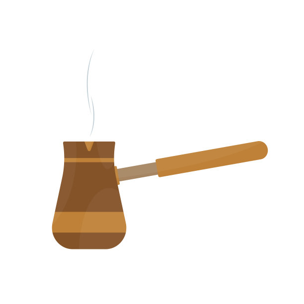 土耳其煮咖啡隔离在白色。图片下载