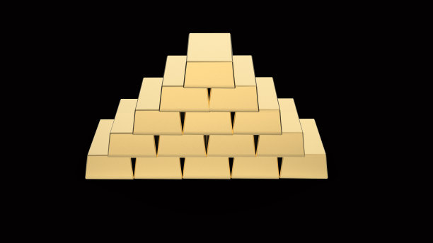 金条金字塔3D渲染图片下载
