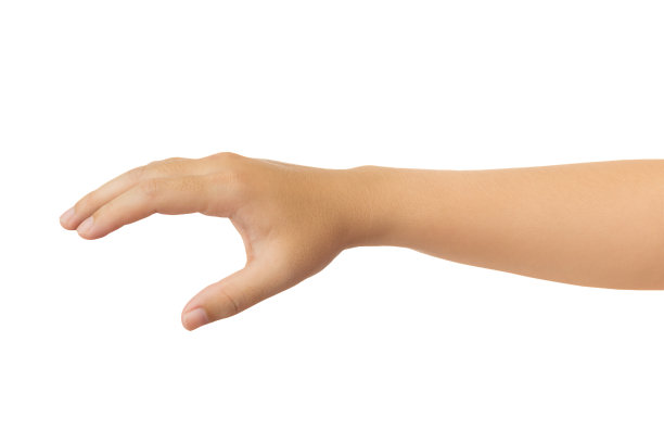 人的手孤立在白色背景图片下载