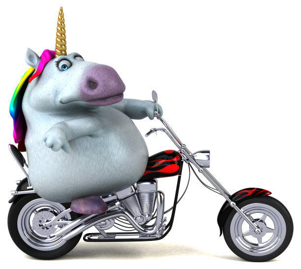 有趣的独角兽- 3D插图图片下载