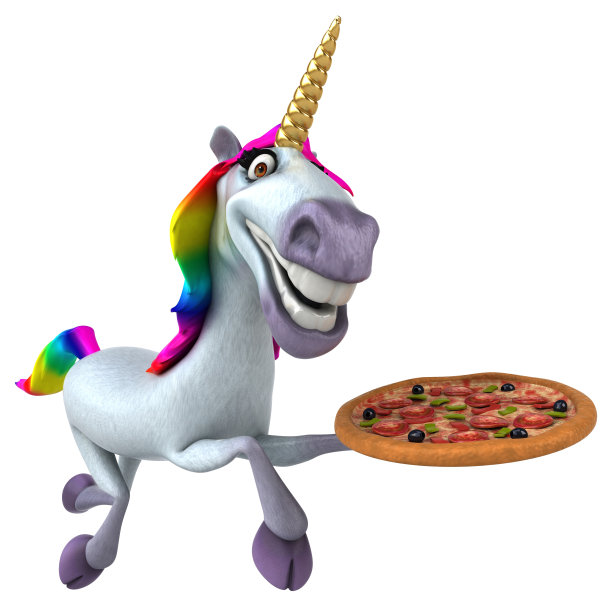 有趣的独角兽- 3D插图图片下载