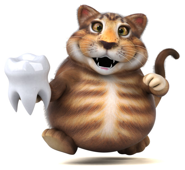 有趣的猫- 3D插图图片下载