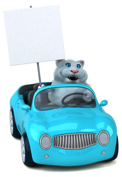 有趣的猫- 3D插图图片下载