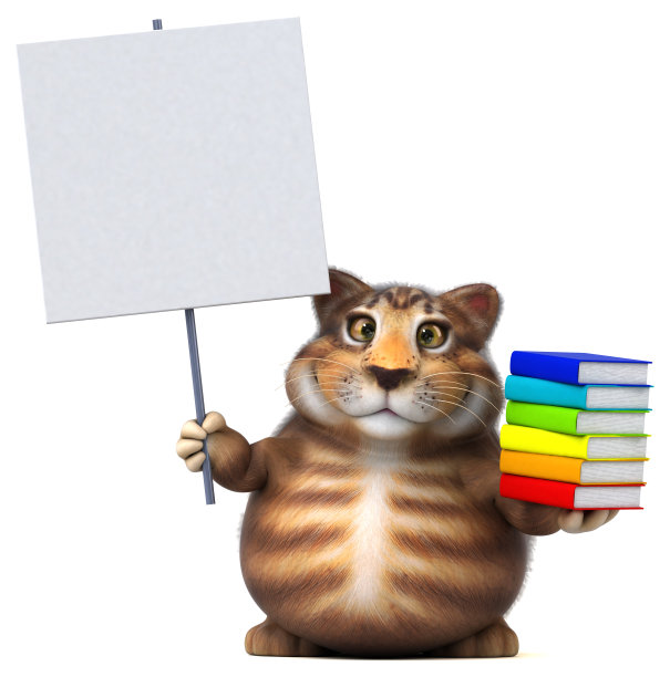 有趣的猫- 3D插图图片下载