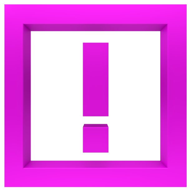 感叹号3d粉色图标符号符号感叹号孤立在白色背景图片下载