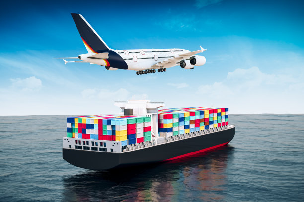 3d集装箱船，完美的蓝色海洋图片下载