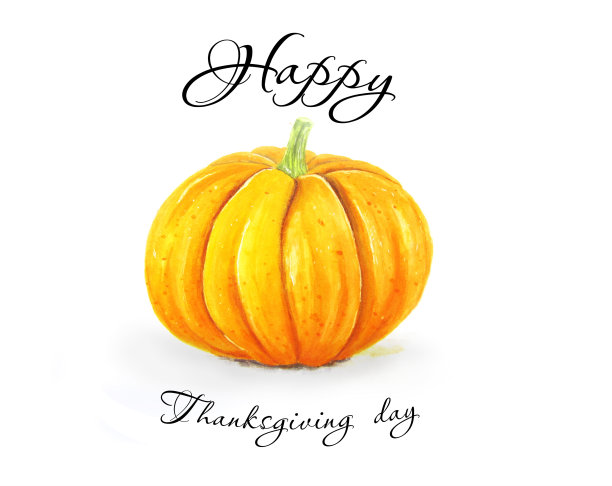 感恩节背景单手画南瓜图片下载