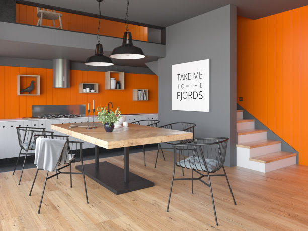 现代风格室内设计3D渲染图片下载