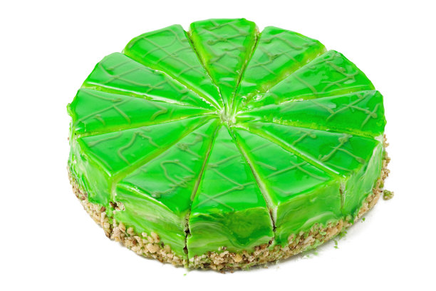 猕猴桃蛋糕在白色背景孤立图片下载