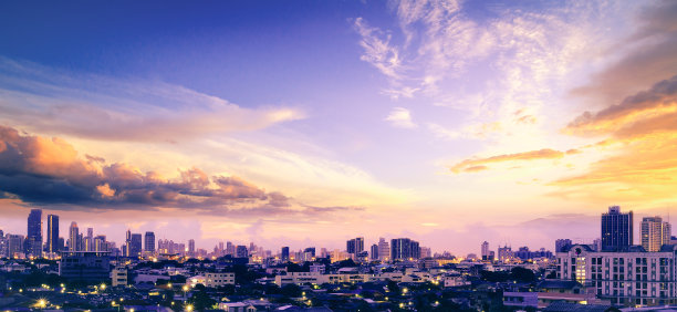 曼谷城市日落背景图片下载