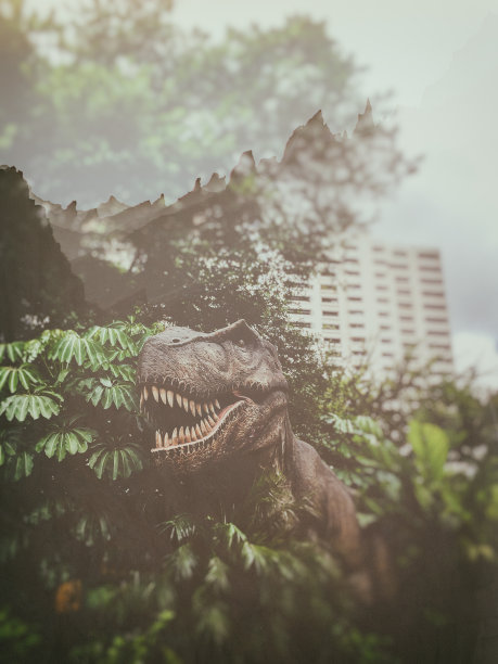 多重暴露恐龙模型图片下载