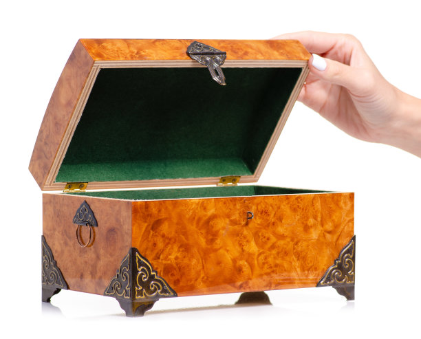 手拿珠宝的木箱图片下载
