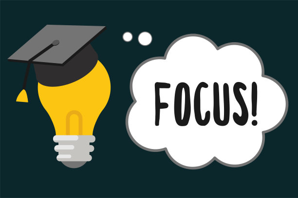 手写文本的焦点。概念指具有或产生清晰视觉定义的状态或性质图片下载